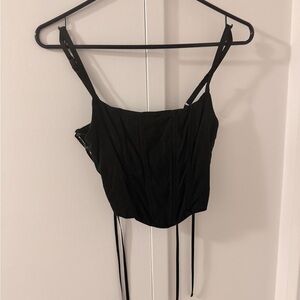 Y2K Gilly Hicks Black Strappy Crop Top